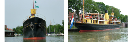 stoomboot met pakjes van Sinterklaas